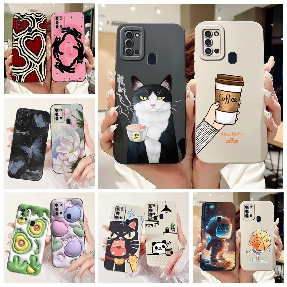 Stylish Cartoon Painted Shockproof Phone Case - Soft Shell Design