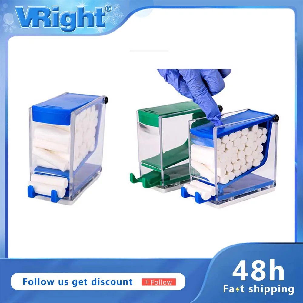 PressTypeDentalCottonRollDispenserHolderBoxDentistrySwabs