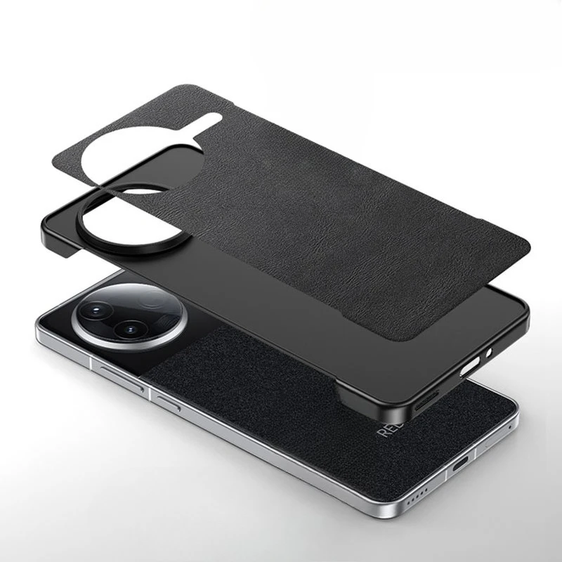 Ultra-Thin Frameless Leather Shockproof Phone Case - Hard Protective Back Cover & Bumper