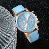 Fashion quartz watch and jewelry set, shock resistant circular analog digital display, PU leather strap, zinc alloy case 4 Fashion quartz watch and jewelry set, shock resistant circular analog digital display, PU leather strap, zinc alloy case 4