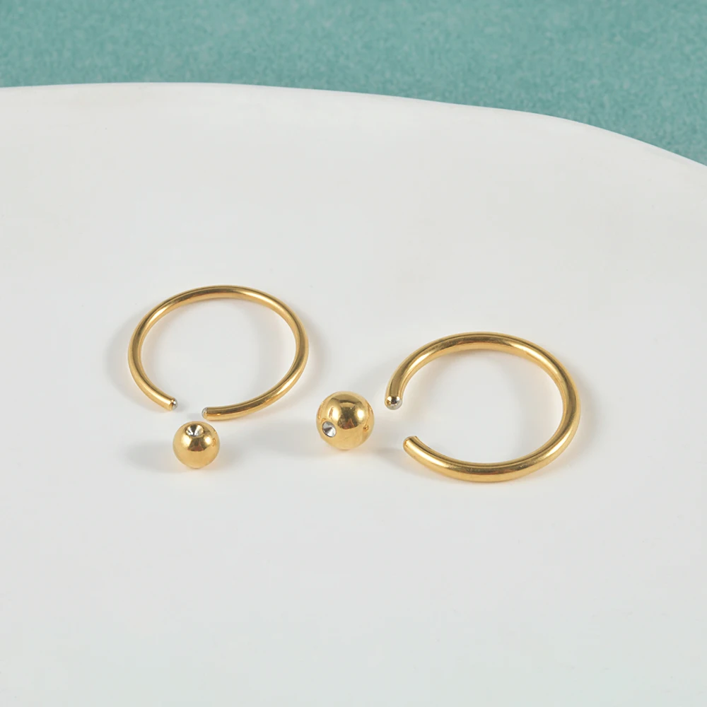 10PCS 316L Stainless Steel Captive Bead Ring Nose Septum Lip Hoop Rings Helix Daith Tragus CBR Earring Basic Piercing Jewelry piercing jewelry,nose rings,body piercing jewelry,body jewelry,ear piercing jewelry