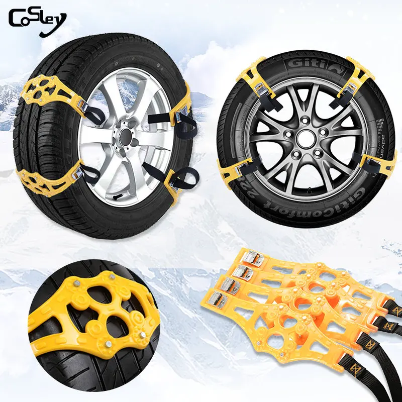 

4/8Pcs Car Snow Tire Anti-skid Buckles Winter Wheel Chain Ties Anti Skid Belts TPU For Tire 165-265 mm Anti-slip Vehiele Kits