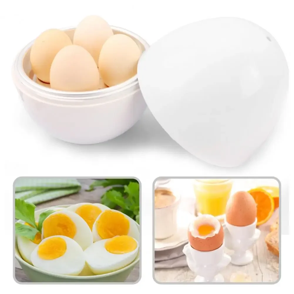Hervidor de huevos para microondas, 4 huevos de capacidad, fácil, rápido, 5  minutos, duro o suave, herramientas de cocina - AliExpress