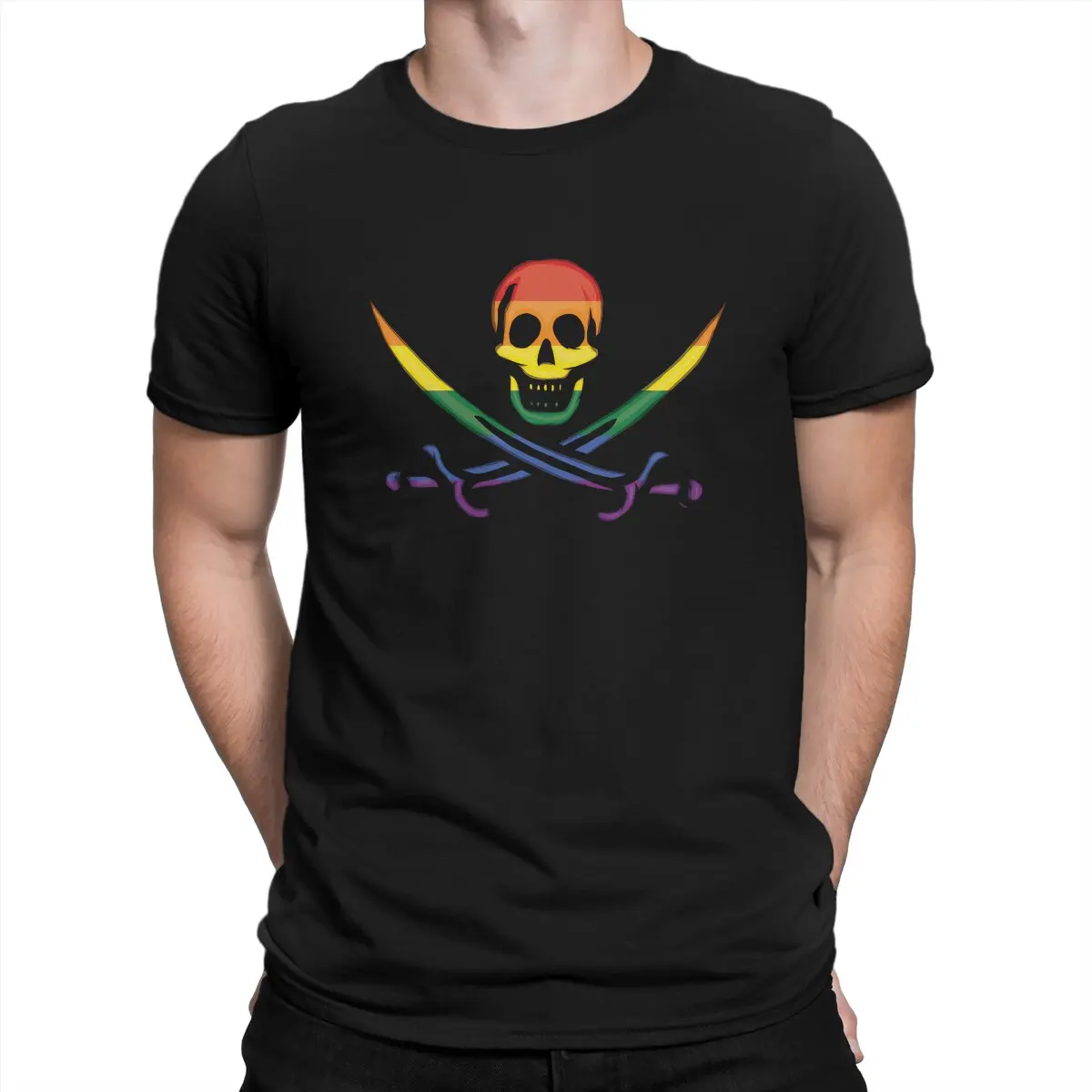 

Pride Pirate Man's TShirt LGBT Pride O Neck Short Sleeve 100% Cotton T Shirt Funny High Quality Birthday Gifts