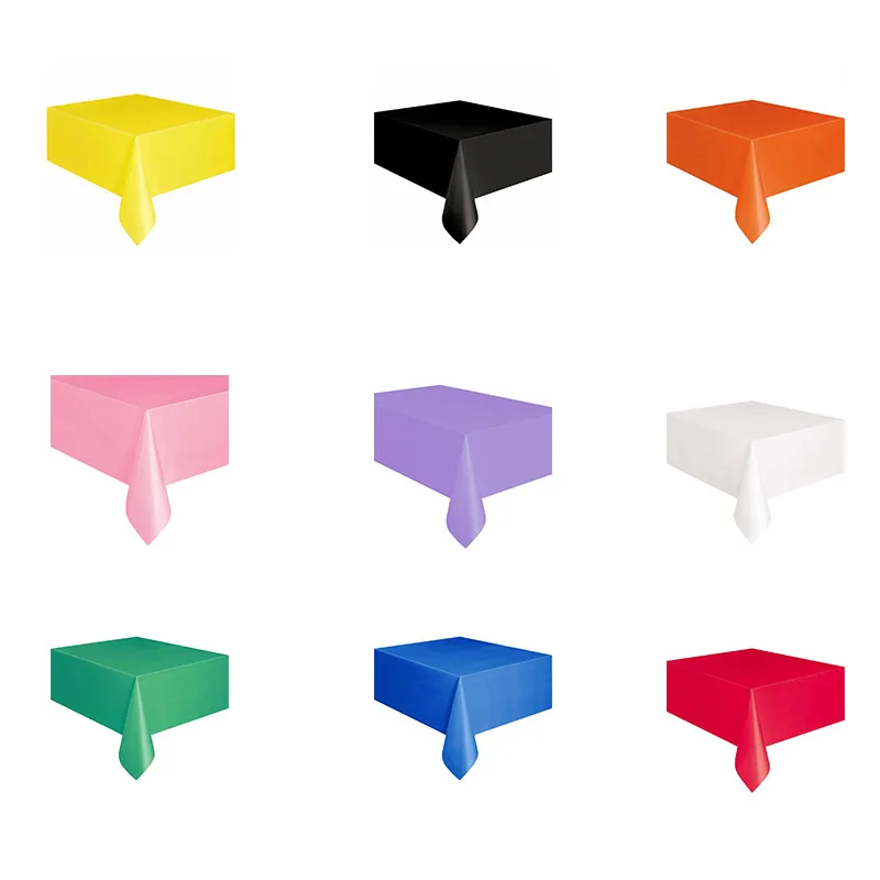 Disposable Tablecloth 137x183cm White Red Blue Birthday Wedding Tablecloth PE Foil Waterproof Dining Table Cover for Party 1