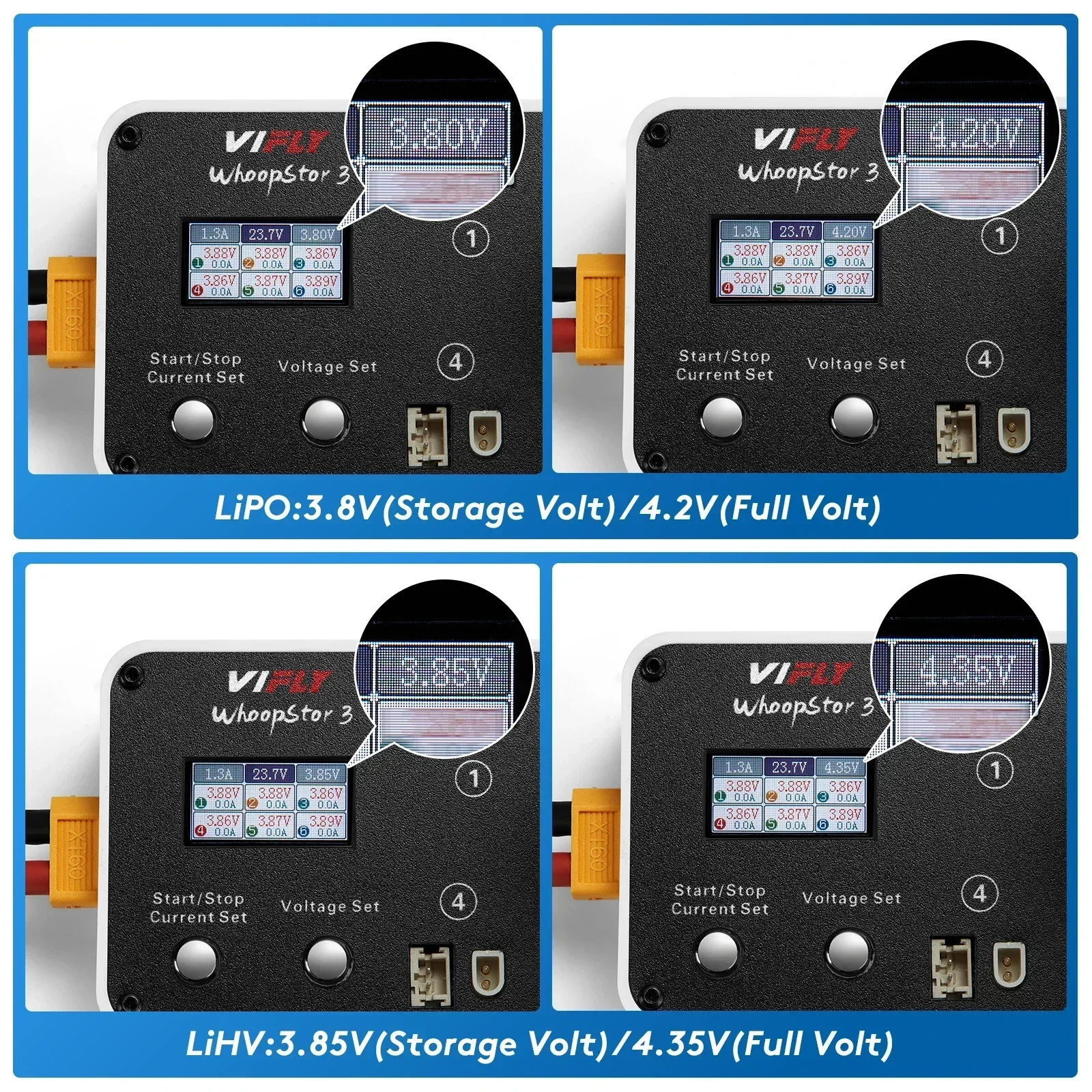 VIFLY WhoopStor 3 6-портовое зарядное устройство 1S LiPo с входом USB-C PD для мини-квадрокоптера thumbnail 6