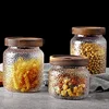 Storage bottle hammer grain glass bottle sealed jar kitchen seasoning wooden storage jar dry fruit miscellaneous grain tea jar 5