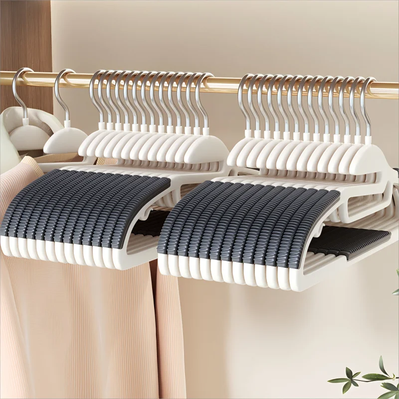 10Pcs 블랙/오렌지/그레이 다기능 습식 및 건식 가정용 옷걸이 옷 걸이에 적합 침실 옷장 미끄럼 방지