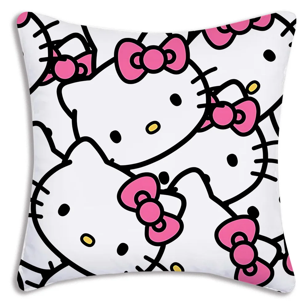 Cute Funny Cartoon Hello Kitty Pillow Covers Cartoon Sofa Decorative Home Double-sided Printing Short Plush Cute Cushion Cover 5