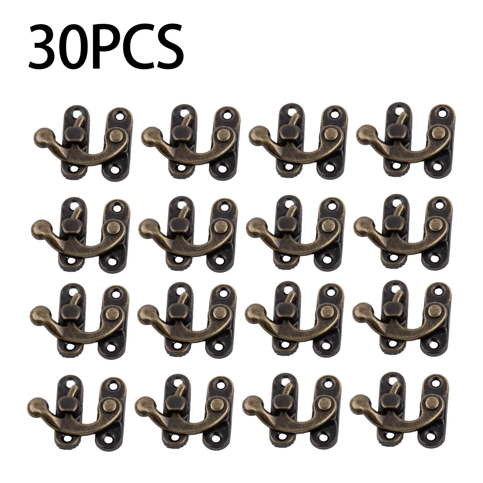 30pcs Antique Bronze Iron Padlock Hasp Hook Lock For Mini Jewelry Wooden Box With Screws Furniture Hardware furniture hardware jewelry box hasps