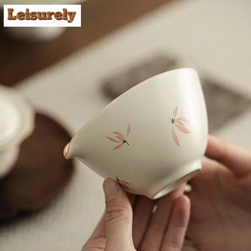 125ml Orchid Wind Chime Flat Boat Tea Pitcher Divide Tea Cha Hai Dispenser Justice Cup Fair Mug Tea Ceremony Gift Accessories