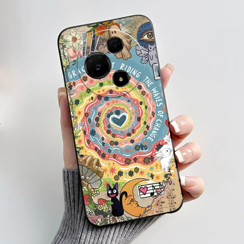 Aesthetic Cute Cat Soft Silicone Black Protective Phone Case Cover