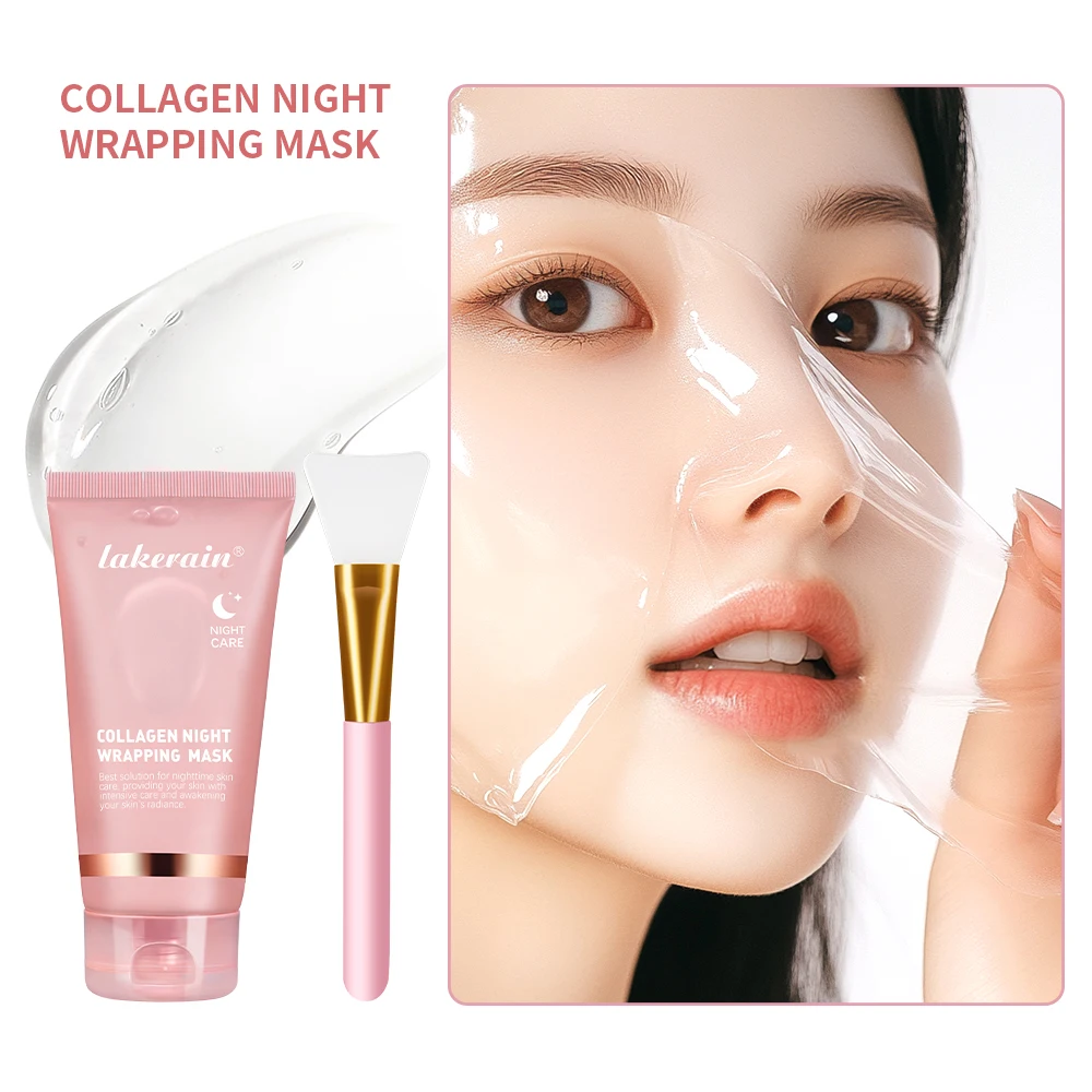 Collagen-Infused Facial Mask & Brush Set for Radiant, Moisturized Skin