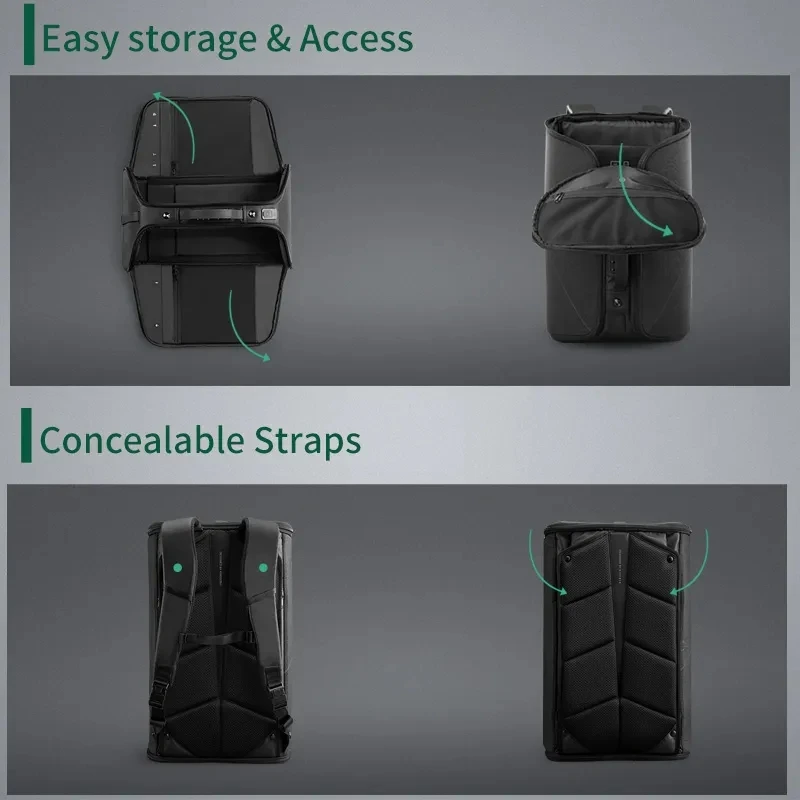 KINCASE Anti-theft Men Backpack Foldable Travel Bag Laptop Backpack 15.6 inch Cut-proof /USB Charge/TSA Lock/Rfid Block 5