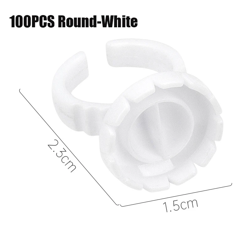 속눈썹 연장 도구, 타투 색소, 100개 도매용 일회용 속눈썹 접착제 팬 컵 링 홀더 용기