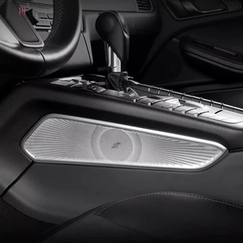 1 Set Interior Car Stickers For Porsche Macan 2014 - 2024 Center Control Audio Speaker Cover Decoration Accessories Parts 1