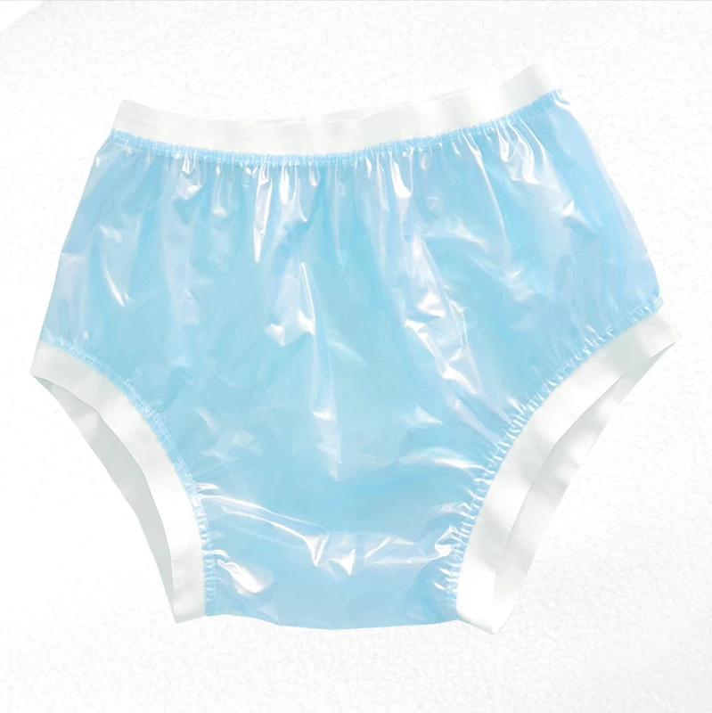 Men Underwear Sexy Panties Wide Elastic Pants Transparent PVC Shorts Adult Diapers