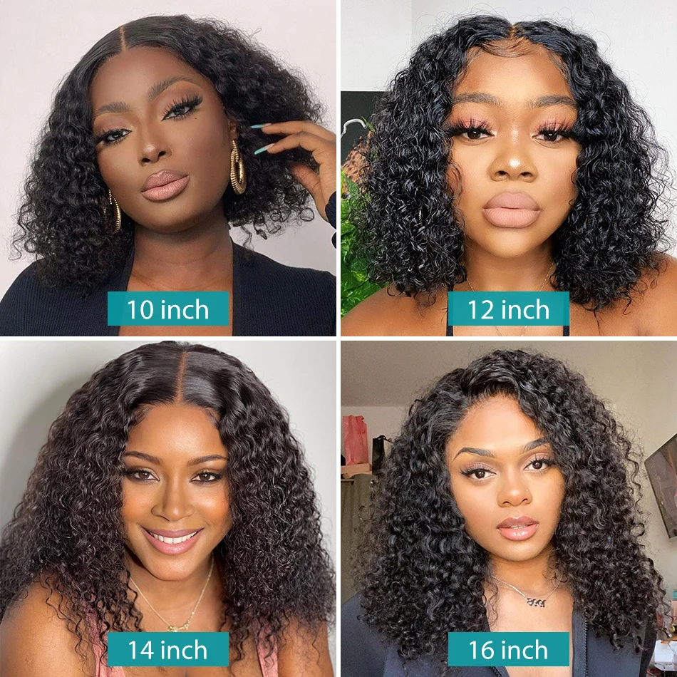 Human Hair Wig Curly Short Bob 250% HD 13X6 Lace Frontal 13X4 Lace Front 5X5 Closure Brazilian Remy Hair Wig