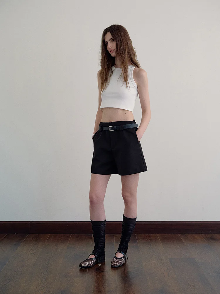 Women's Basics Casual Commuting Suit Shorts Summer New Fashion Office Lady Straight Tube Loose Fitting High Waist Hot Pants