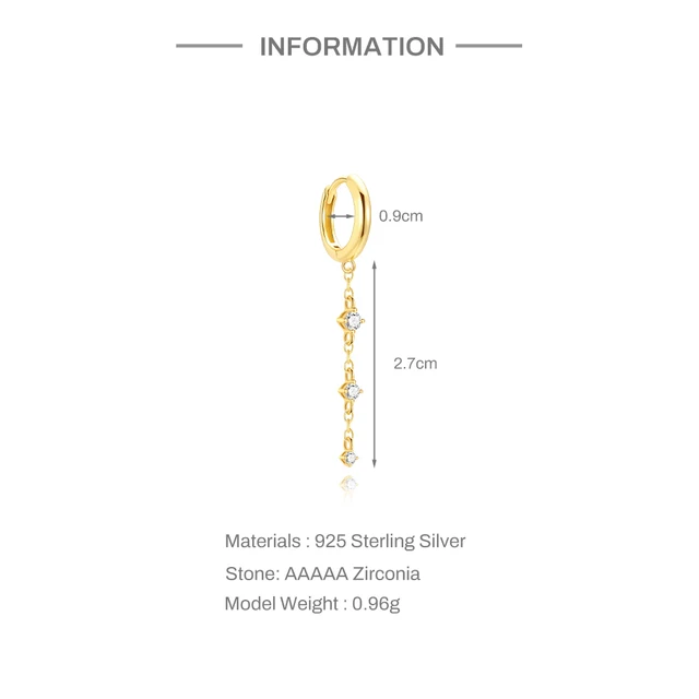 ROXI S925 argent Sterling quatre griffes Zircon chaîne gland boucles d'oreilles pour femme mode Piercing boucle d'oreille de luxe de haute qualité