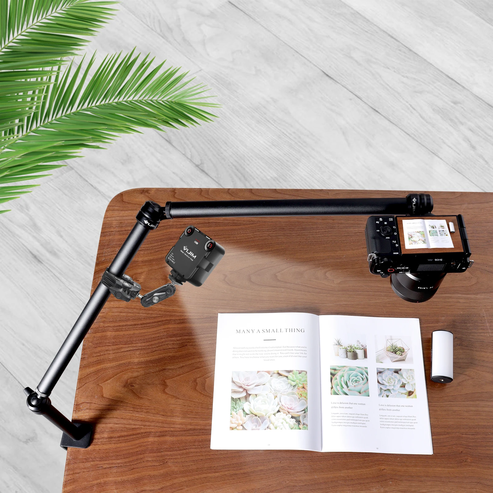 Ulanzi LS08 Flexible Overhead Camera Mount Desk Webcam Stand Microphone Boom Arm Tabletop Photography Videography Clamp Mount