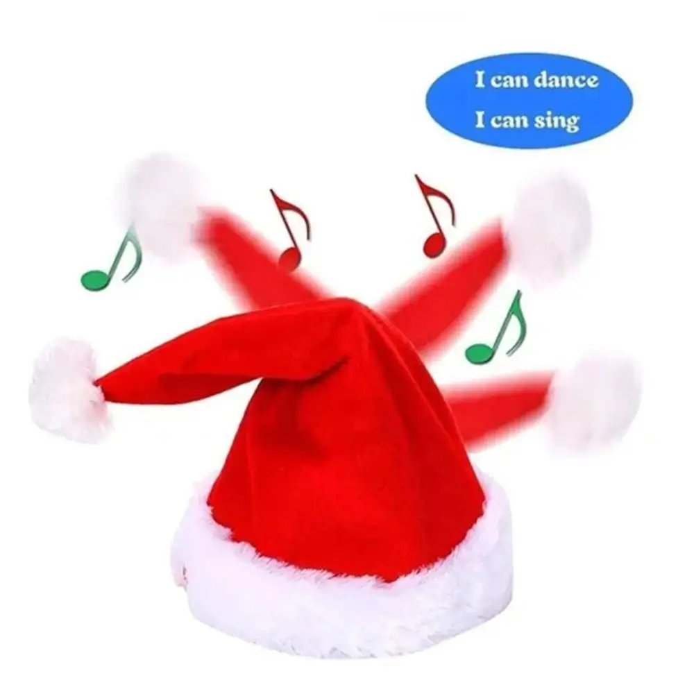 Electric Christmas Hats Singing Dancing With Music New Year Kids Hat Christmas Decorations For Home Xmas Santa Claus Gifts