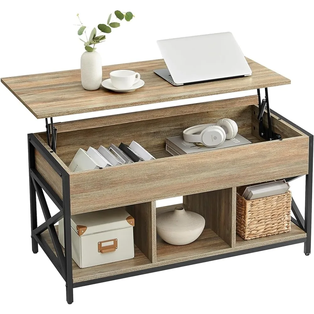 

19.7 X 39.4 X (19.3-24.4) Inches Center Table Salon Office Center Tables for Living Room Chairs Oak With Blue Grains ULCT202B60