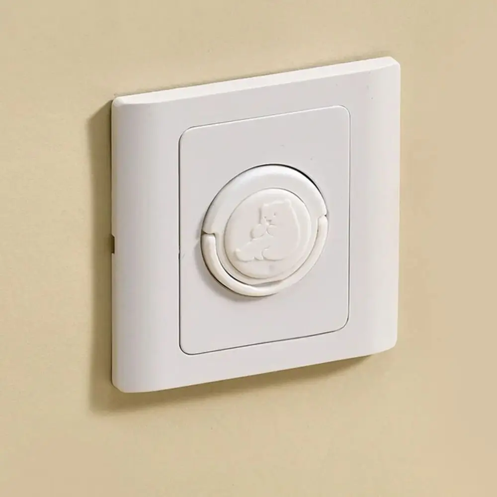 10Pcs Anti-electric Safety Covers Cartoon Cute Bear Protective Cover EU Buckle Design Electrical Outlet Protectors Cover