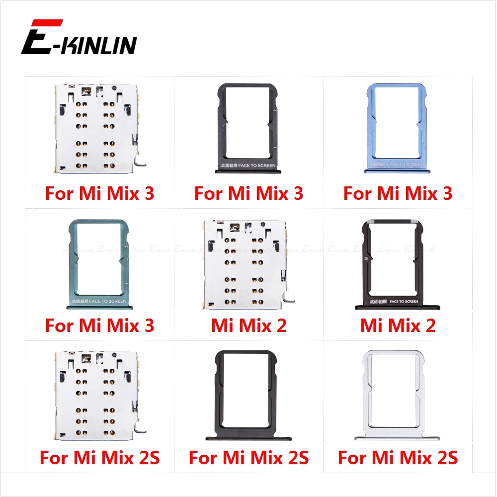 

Sim Card Socket Slot Tray Reader Holder Connector Micro SD Adapter Container For XiaoMi Mi Mix 3 2S 2 Replacement Parts