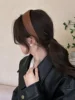 Retro Leather Wide Brim Hairband Women's New 2025 Autumn Winter Outdoor Versatile High Forehead Face Waing Hairband Headwear