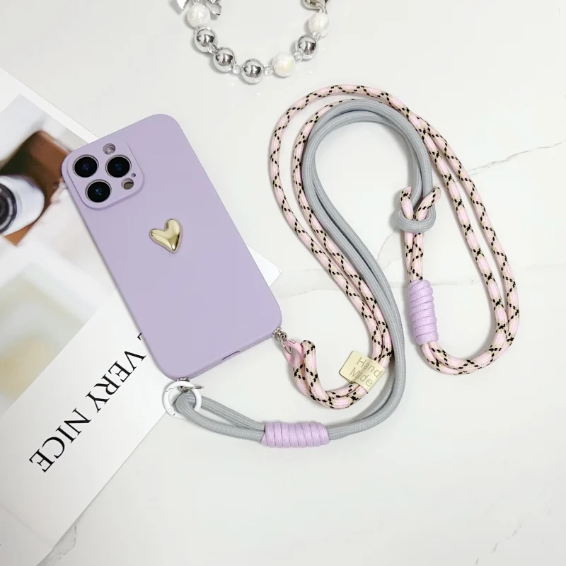 Crossbody Strap Lanyard Shockproof Love Phone Case