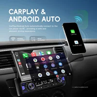 Lecteur MP5 Podofo 7'' 1Din avec Carplay sans fil, Android Auto, écran rétractable, lecteur multimédia FM/AM/RDS BT Type-C EQ, autoradio 3