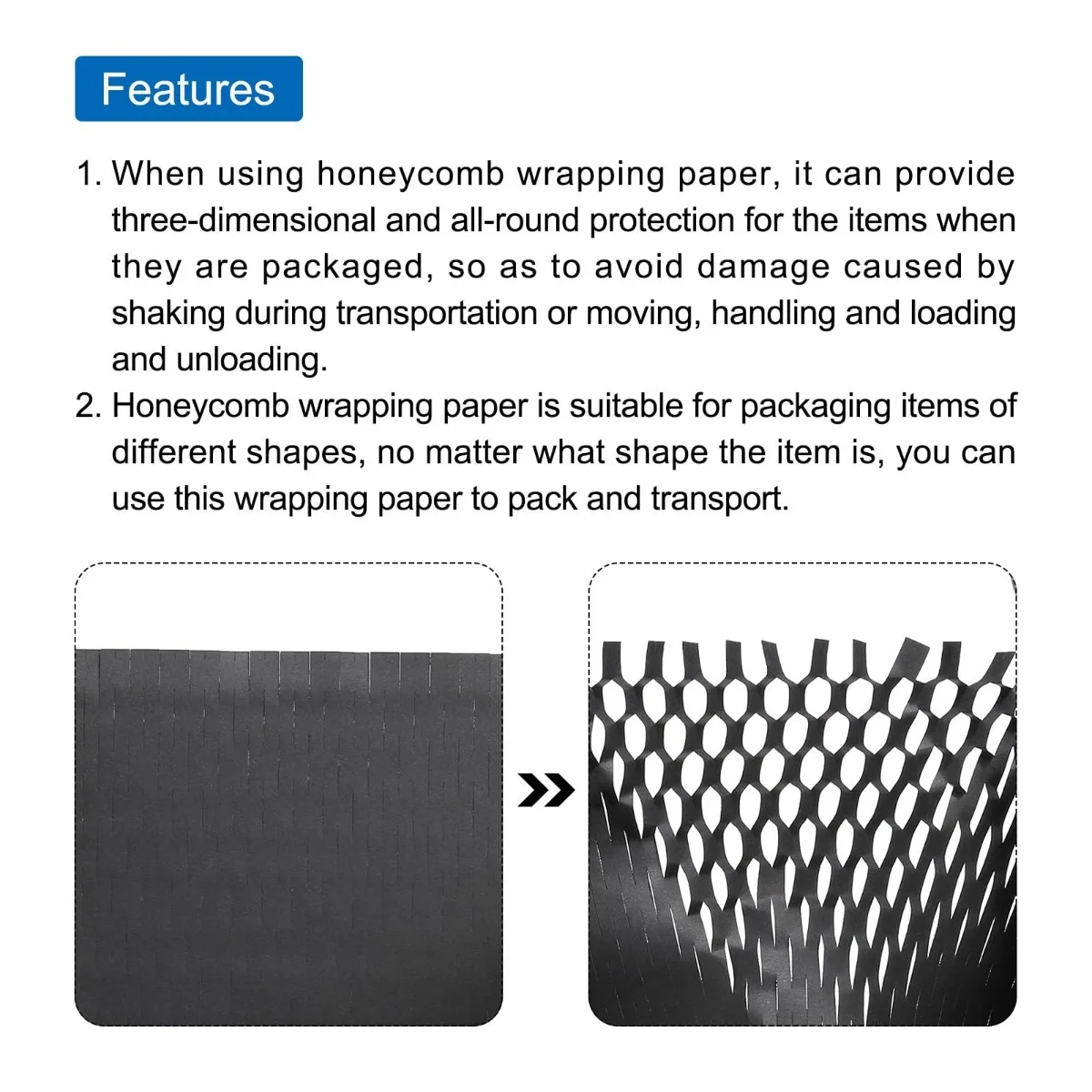 50cmx10m Honeycomb Paper, Shockproof Buffer Packaging Paper, Degradable Environmental Protection Kraft Paper Flower Packaging