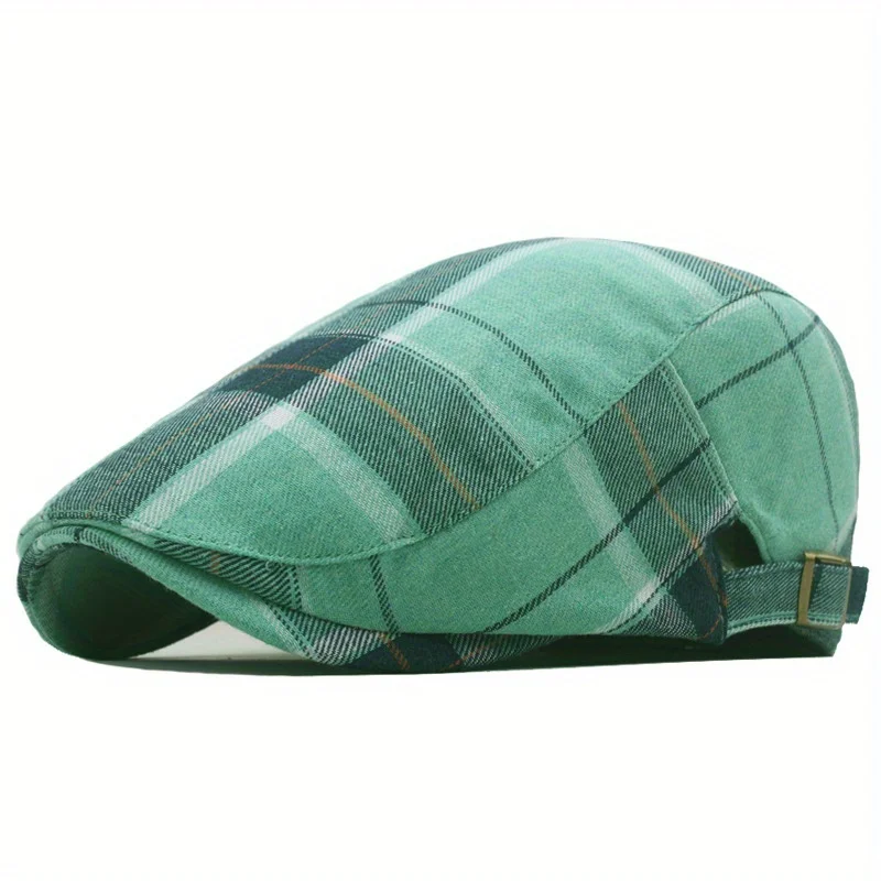 남성 격자 무늬 패턴 플랫 캡 뉴스보이 모자 여성 베레모 Cabbie Gatsby Cap
