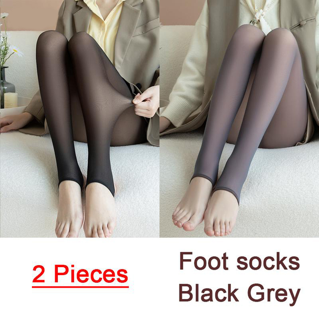 Pcs Sexy Slim Leggings Winter Warm Women Fake Translucent High Waist Leggings Super Elastic Plus Velvet Leggins