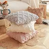 Soft Plush Wool Throw Pillow Covers Luxury Style Cushion Covers European Pillow Shell for Sofa Bedroom Cream Khaki Christmas 2