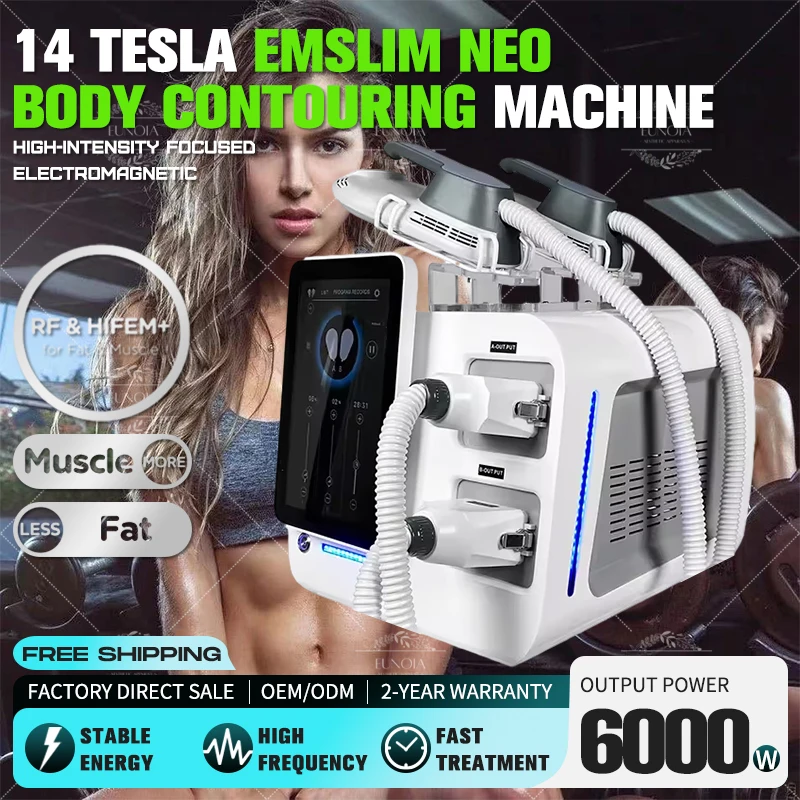 14 Tesla EMSlim NEO RF Body Contouring Machine High Intensity Focused Electromagnetic Muscle Stimulation Device Professional