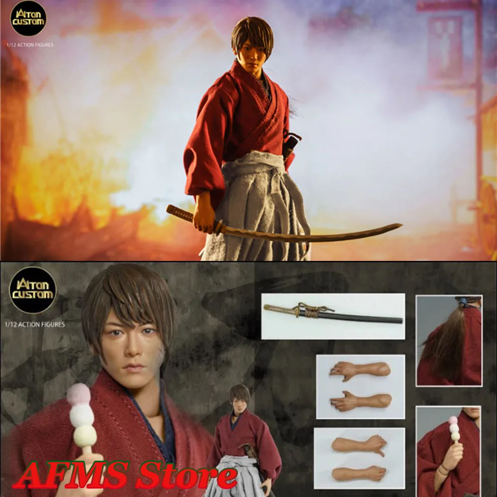 

1/12 Men Soldier HIMURA KENSHIN Wanderers Handsome Japan Samurai Full Set 6Inch Action Figure Model Collection Toys
