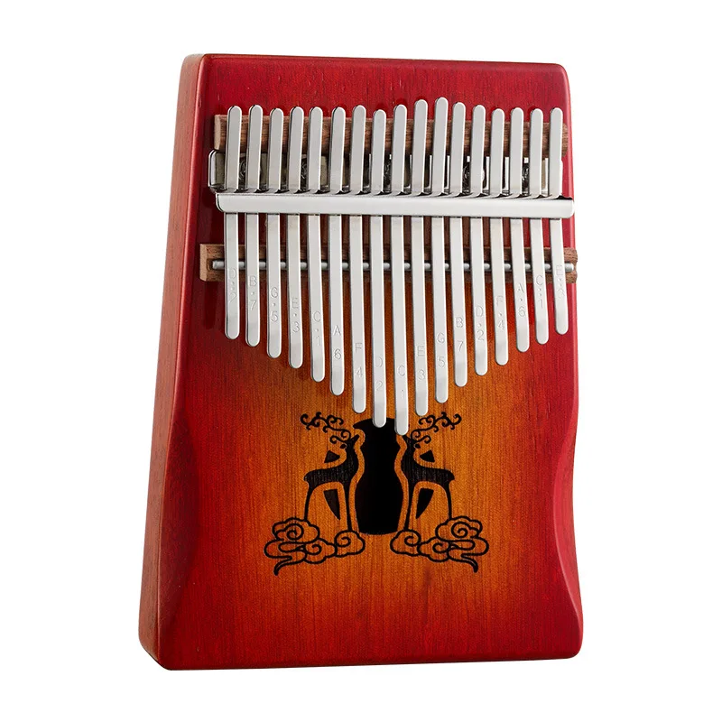 

Professional Kalimba 17 Keys Calimba High Quality Mahogany Wood Portable Finger Piano With Stand Storage Bag Learning Book