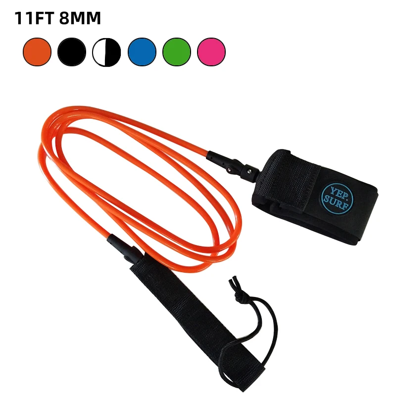Surf Board Leash Yep.Surf 11ft 8mm Leash Surf Rope SUP Board Surf Leashes Orange Color Leash Paddle Coleira