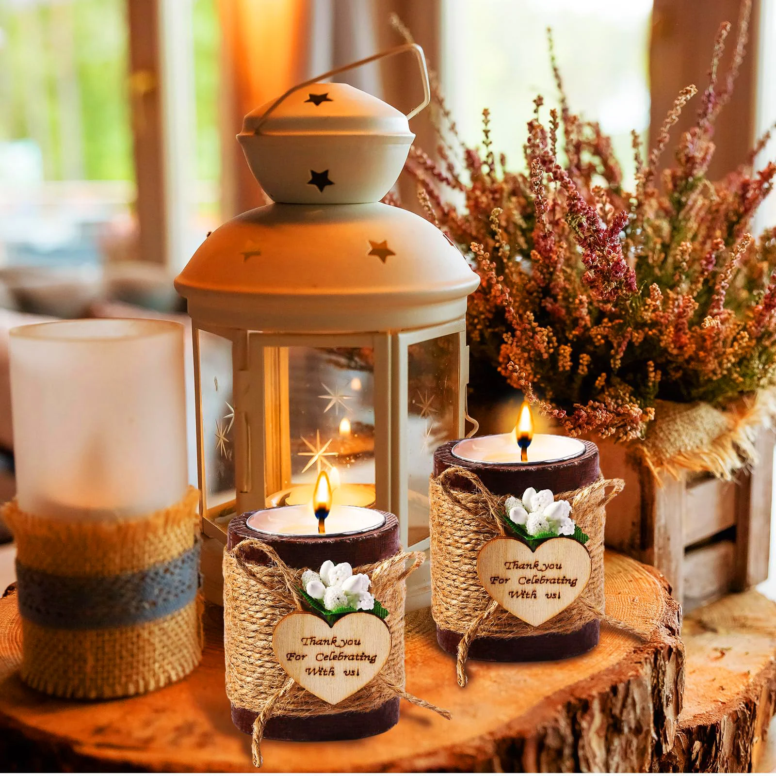 Portavelas de madera para invitados, recuerdos de boda para invitados,  regalos de agradecimiento, despedida de soltera, recuerdos de fiesta de  cumpleaños, decoración de mesa, 24-6 uds. - AliExpress, image size:1600x1600