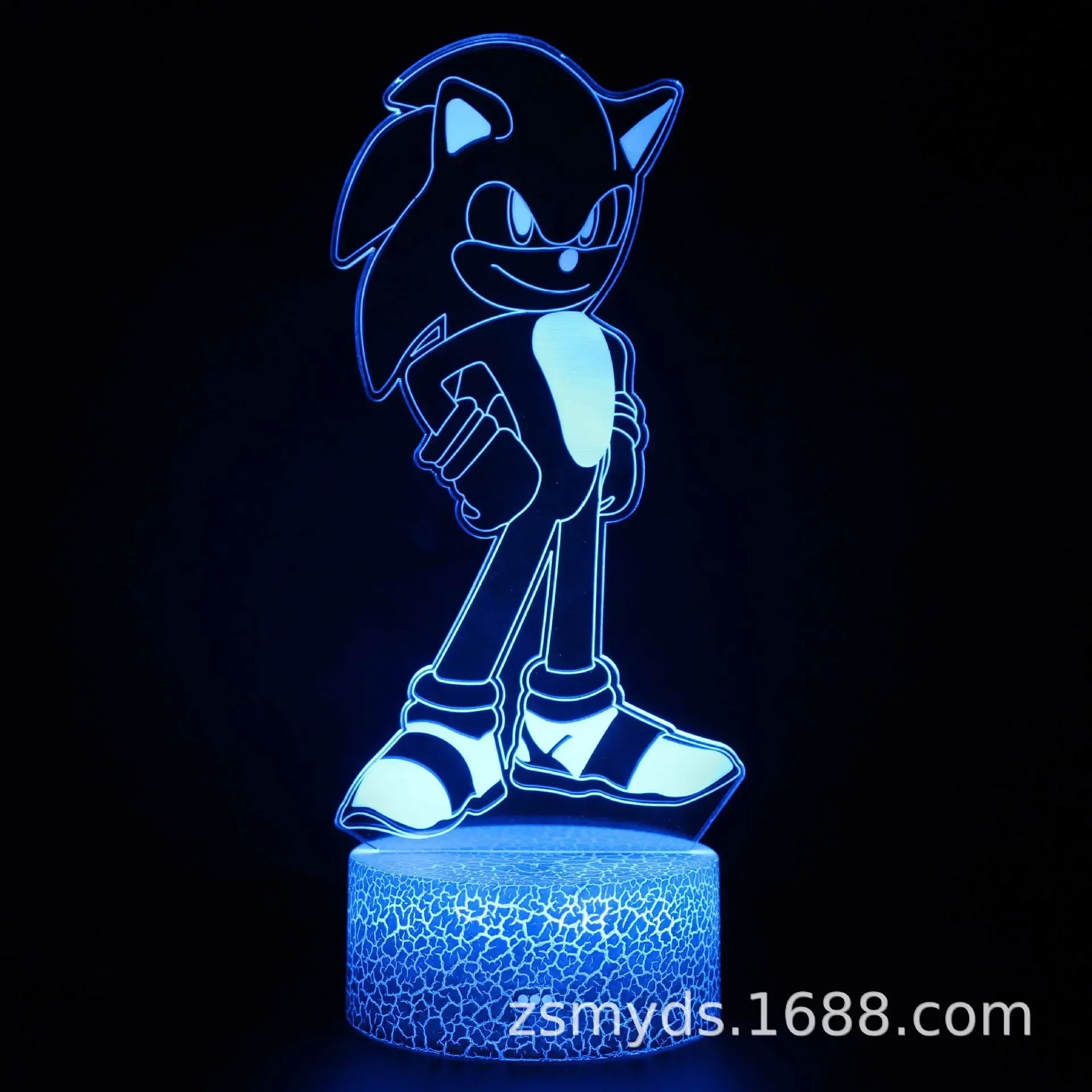 thumbnail image 1 of Lámpara de noche LED con diseño de dibujos animados de Sonics en 3D, lámpara de ilusión de anime, 16 colores, lámparas de mesa decorativas, regalos creativos de cumpleaños y Navidad, 1 of 5