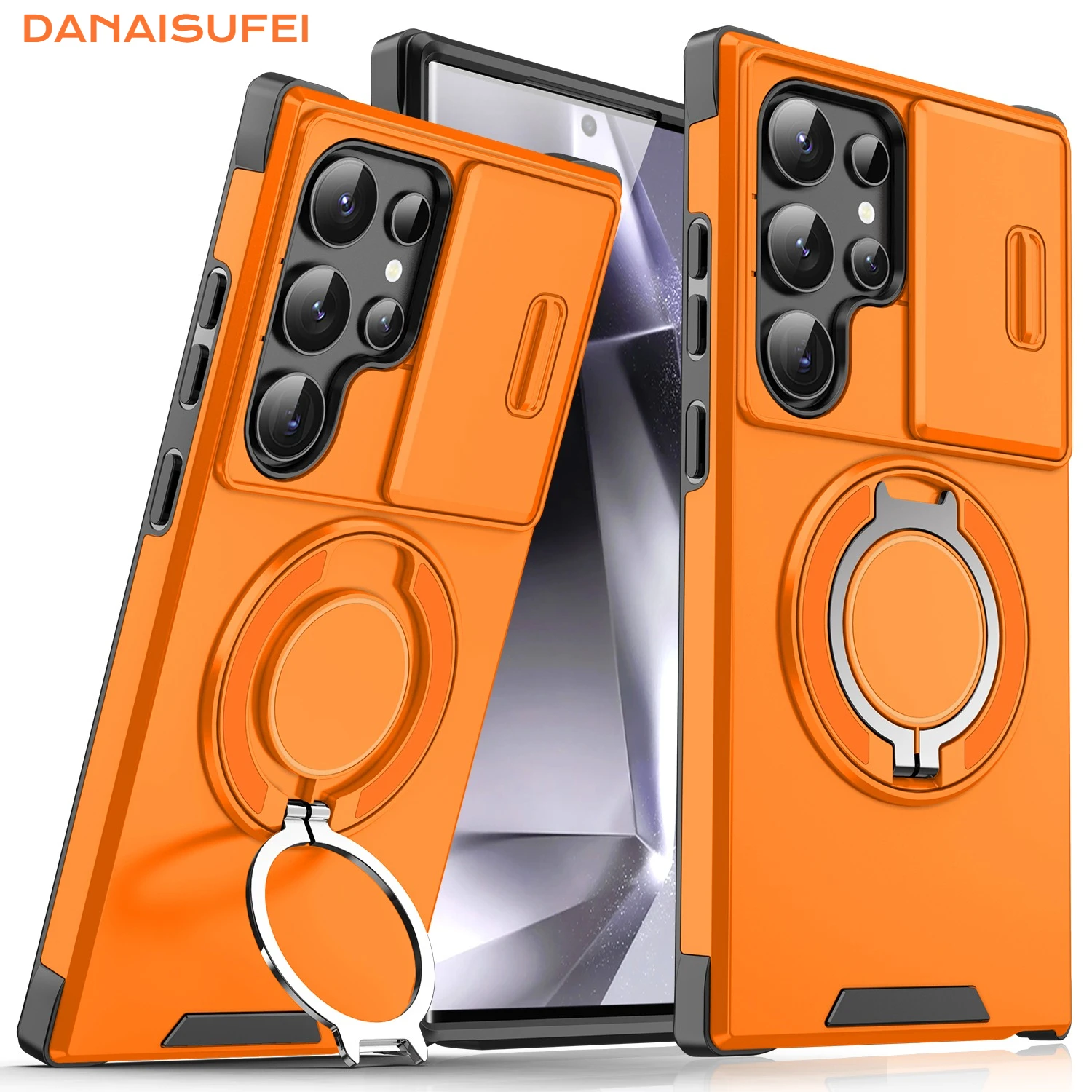 Armor Case with Magnetic Holder and Slide Camera Protection Cover
