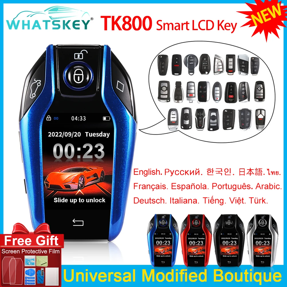Universal TK800 Multi-language Modified Smart Remote Key LCD Screen Display for BMW Audi Peugeot Toyota Ford