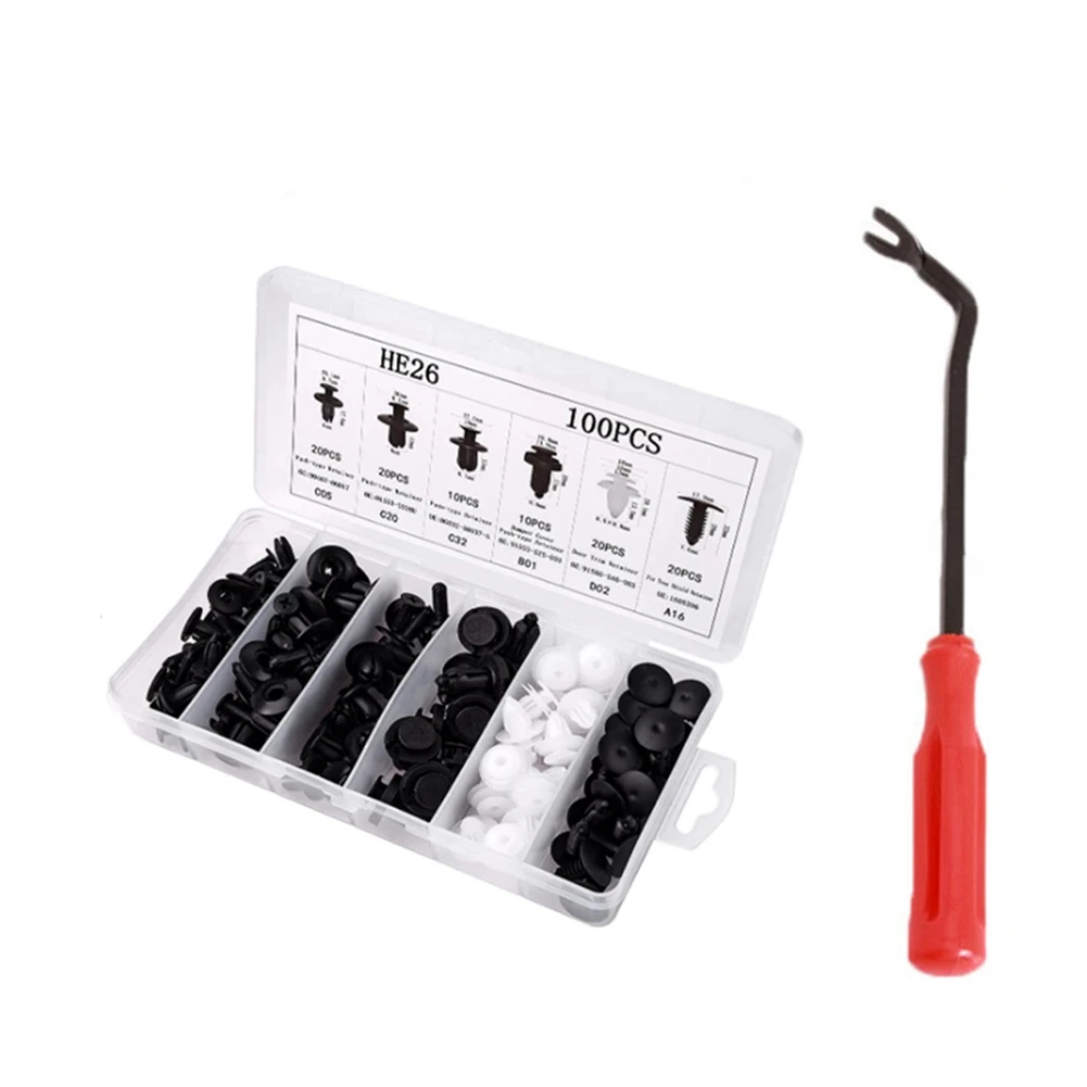 

400Pcs Mixed Auto Fastener Car Bumper Clips Body Push Retainer Pin Rivet Door Trim Panel Retainer Universal Fastener Kit