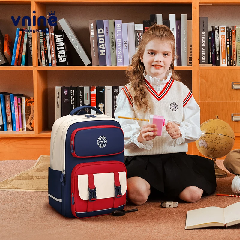 VNINE backpack for primary school students, boys and girls, grades 3-6, children with spinal cord protection backpack