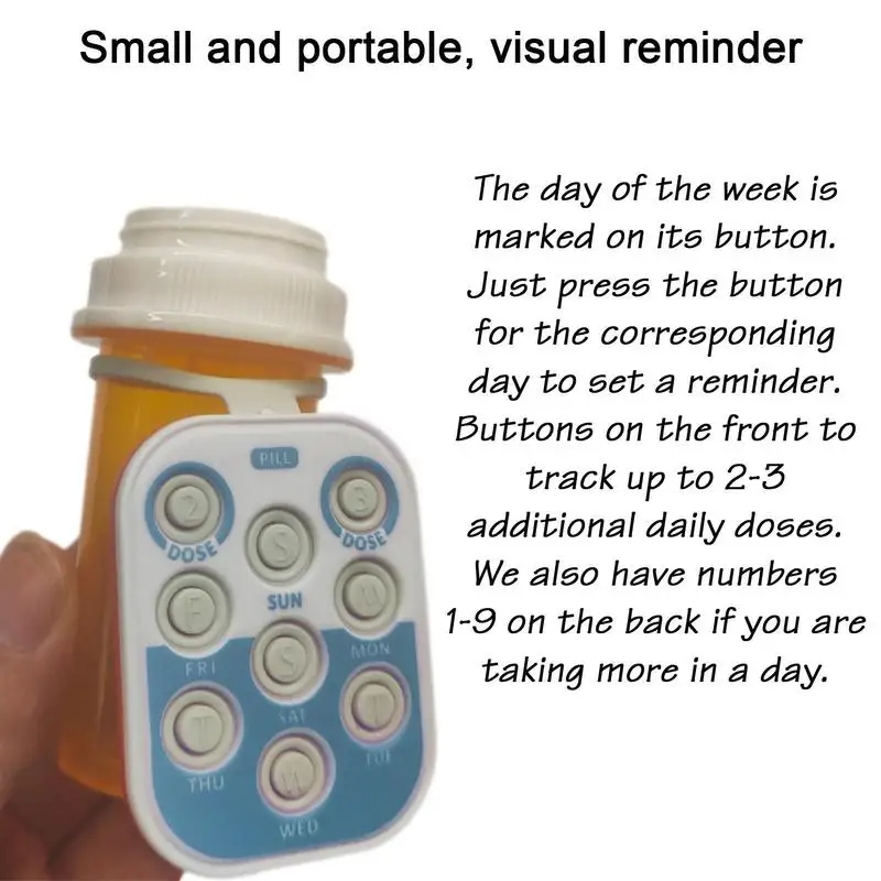 Portable Pill Popper Memory Aid Medication Dose Tracker Reminder