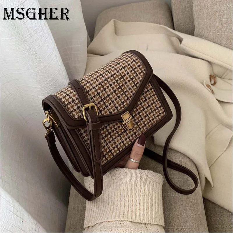 Msgher – Scottish Pu women's belt bag, luxury brand, small shoulder bag with chain, travel handbag, 2022
