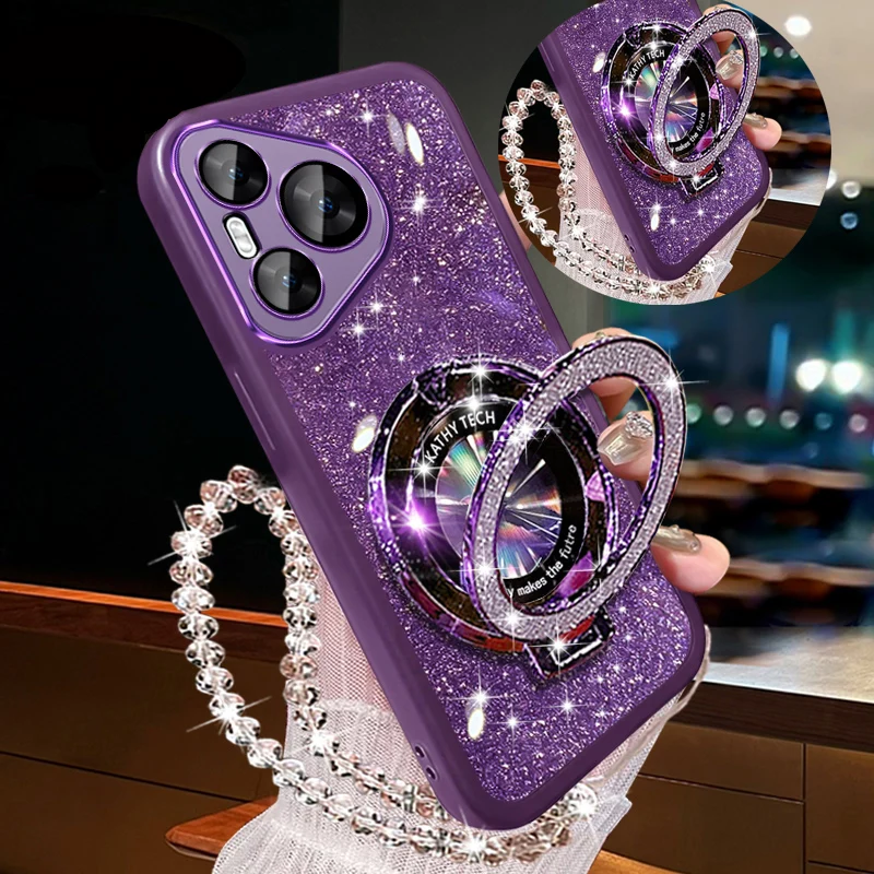 Glitter Crystal Bracelet Phone Holder Case with Stand Bracket Cover विकल्प