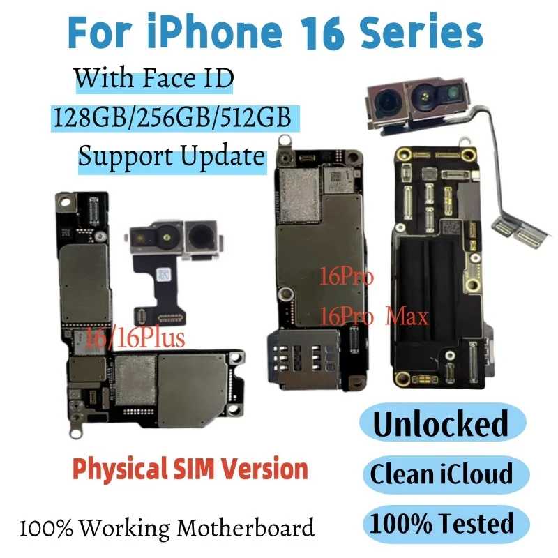 Unlocked Authentic Motherboard For iPhone 16 pro Max 16Pro
